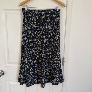 Cotton Candy Navy Floral A-Line Skirt